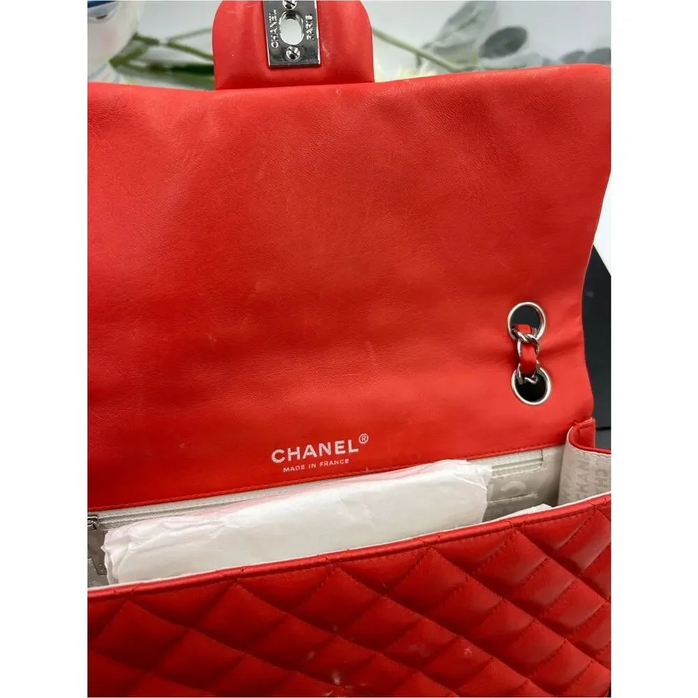 Women's Chanel MATELASSE lambskin shoulder Bag ladybug, and strawberry charms.
